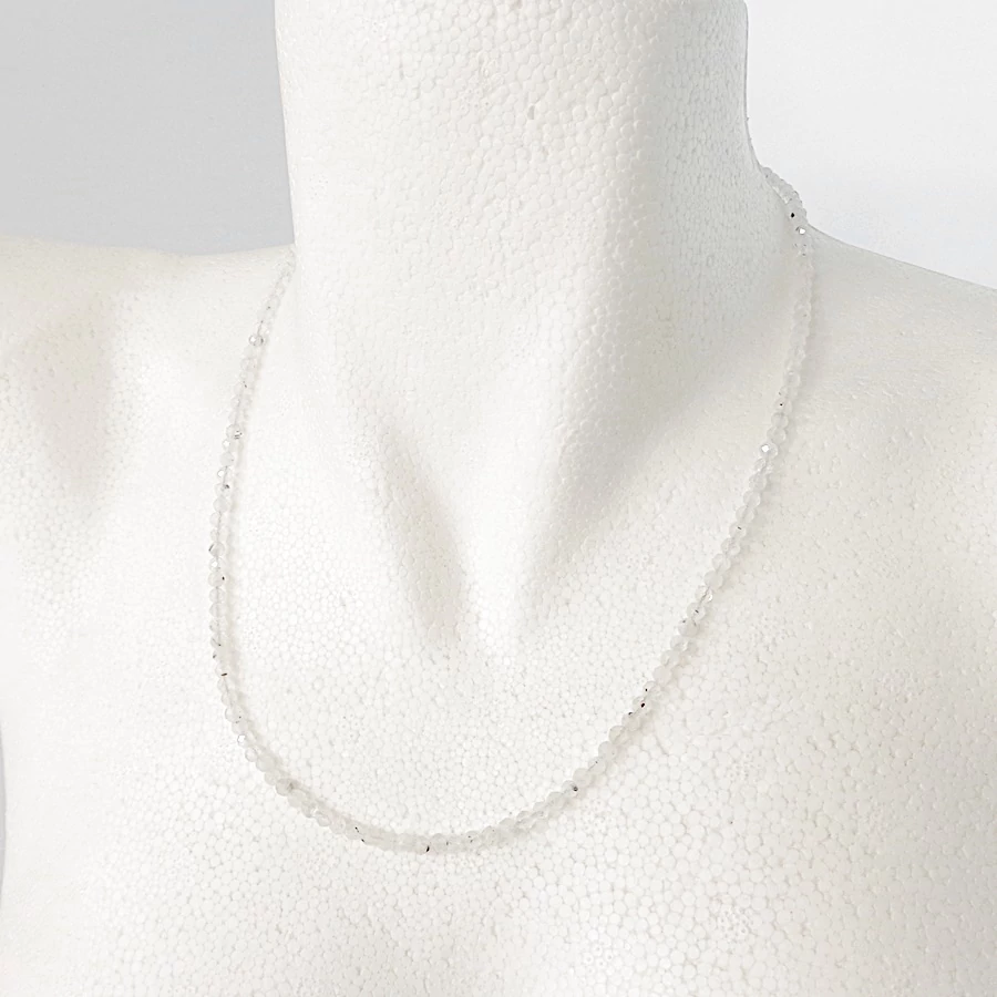 Fazettált szivárvány holdkő lánc 3 mm 50 cm