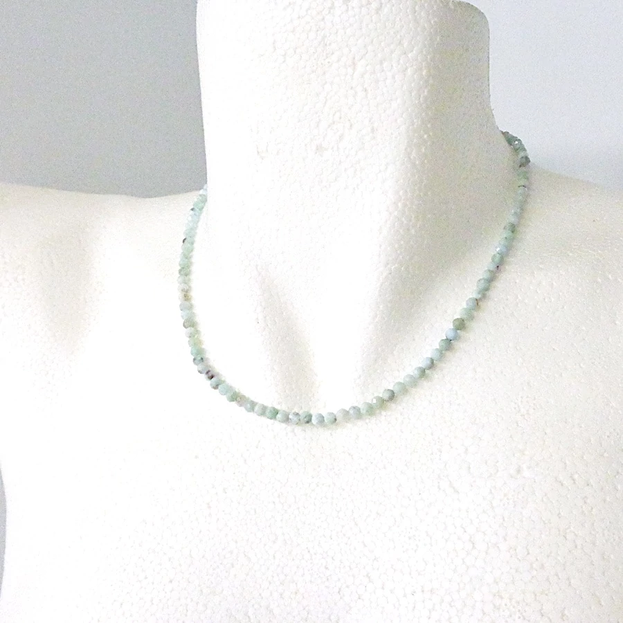 Larimár fazettált lánc 4 mm 42 cm