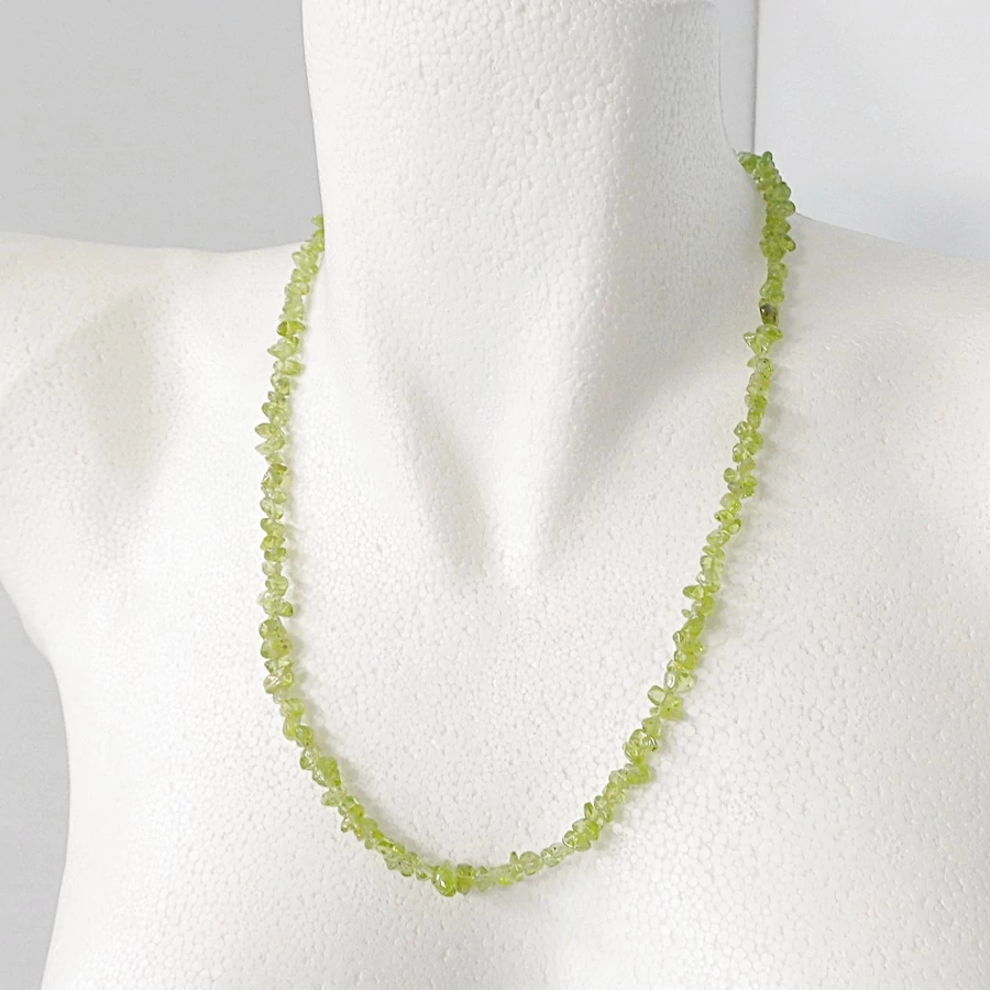 Krizolit szemcsés lánc 55 cm